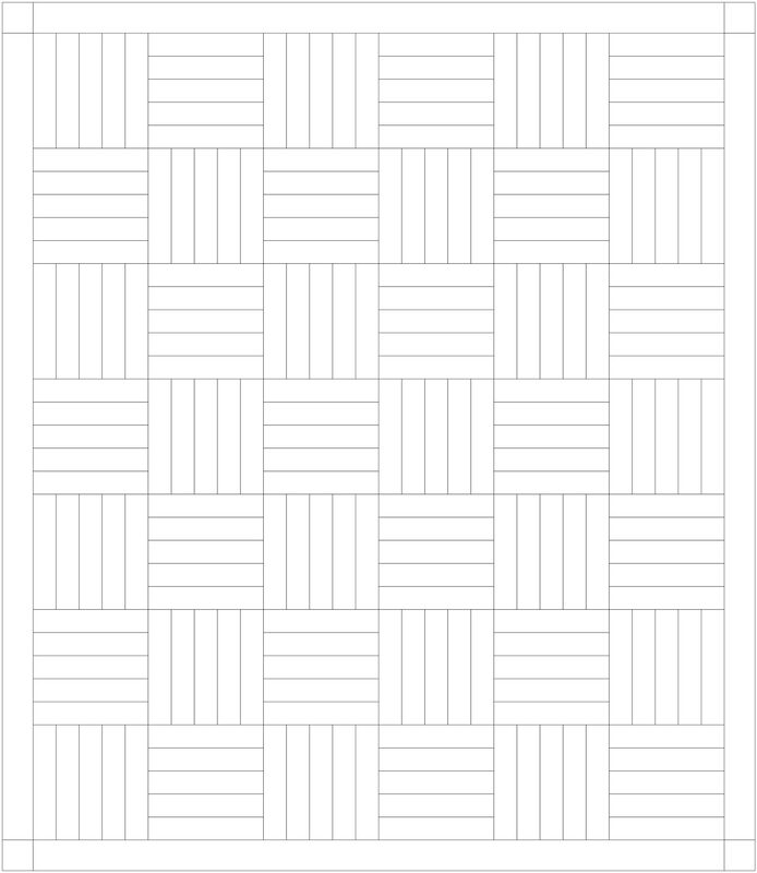 A black and white rail fence pattern ready for colouring in. 